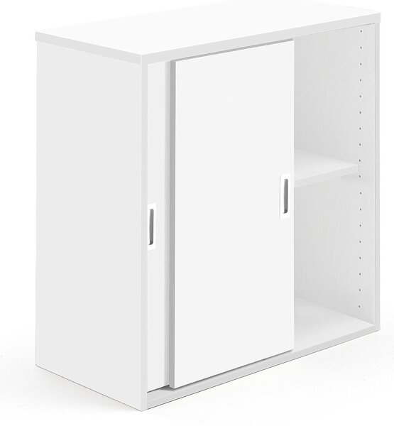 AJ Produkty Skříň s posuvnými dveřmi MODULUS, výška 800 mm, bílá