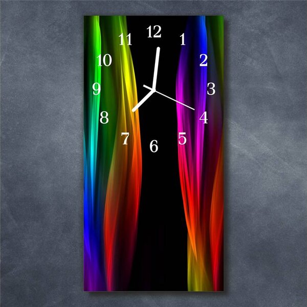 Nástěnné hodiny obrazové na skle - Abstrakt barevný V