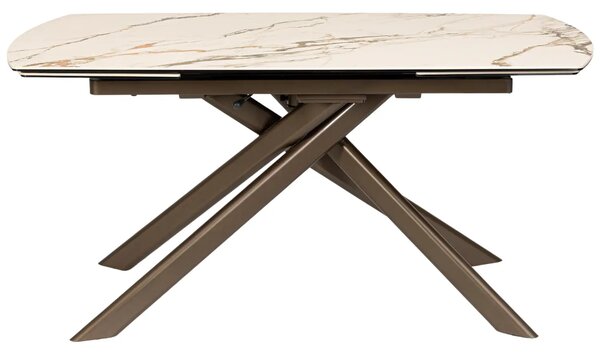 Bizzotto Hnědý zahradní rozkládací stůl Joakim 160/240 x 90 cm s keramickou deskou