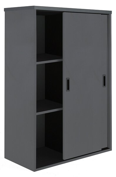 AJ Produkty Skříň s posuvnými dveřmi MODULUS, výška 1200 mm, černá