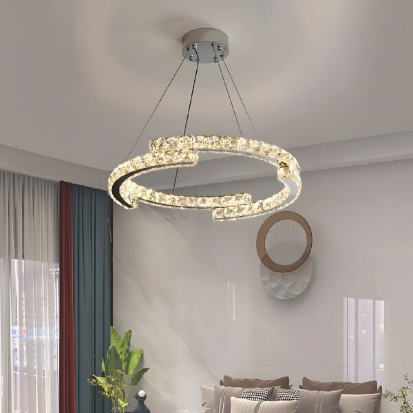 Toolight Toolight, LED křišťálové závěsné svítidlo APP1556-CP, chromová, OSW-05178