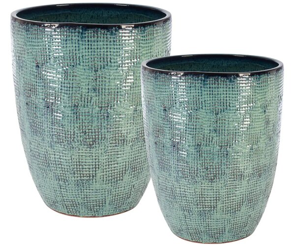 Bizzotto Set dvou zelených zahradních květináčů Sawan Ø30/43 cm