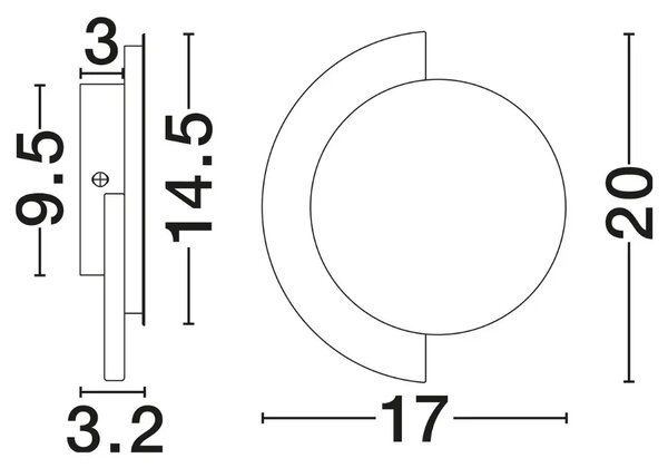 Nova Luce Travertinové nástěnné LED světlo Molli 17 cm