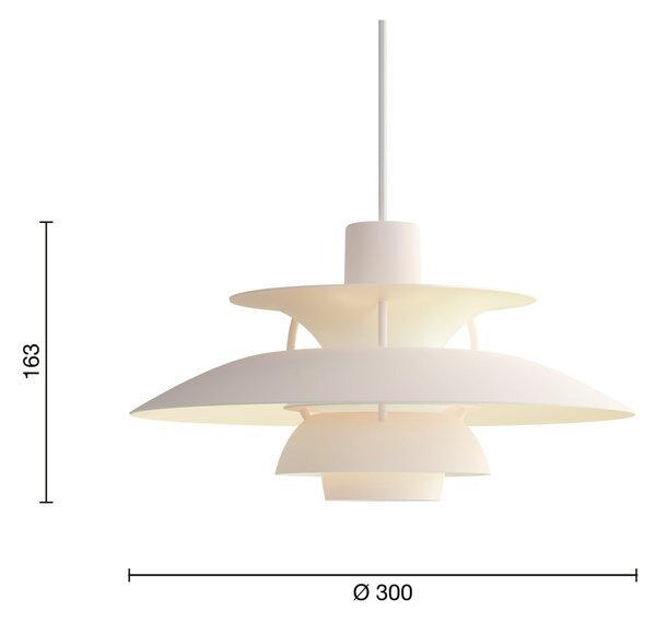 Závěsná lampa PH 5 Mini Monochrome Pale blush