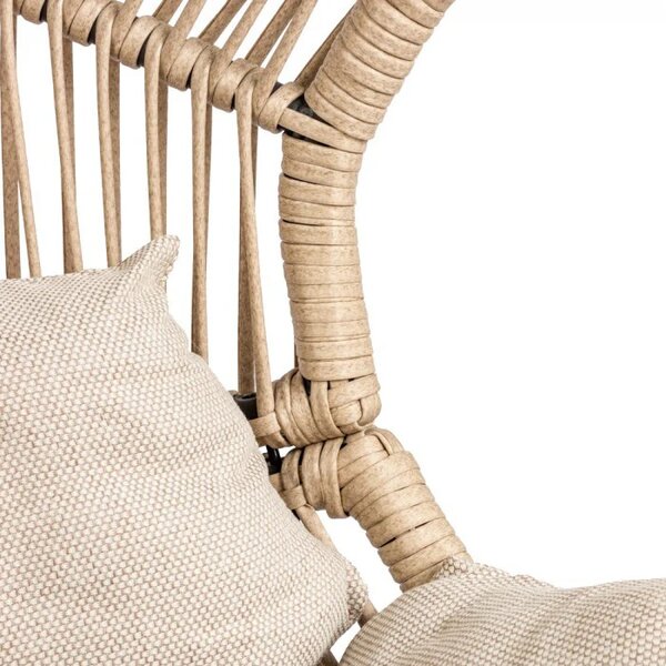 Ratanové zahradní křeslo FJORA - béžové