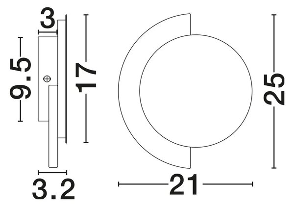 Nova Luce Travertinové nástěnné LED světlo Molli 21 cm