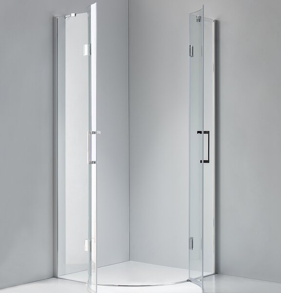 BPS-koupelny Čtvrtkruhový sprchový kout HYD-RK92A 80x80 chrom/transparent - bez vaničky