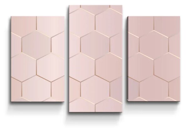 Sablio Obraz - 3-dílný Rose gold - 75x50 cm