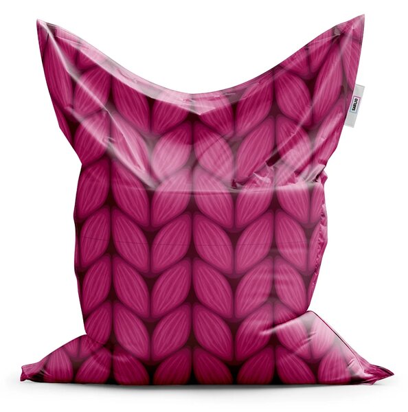 Sablio Sedací vak Classic Pletení ve fuchsiové barvě - 150x100 cm