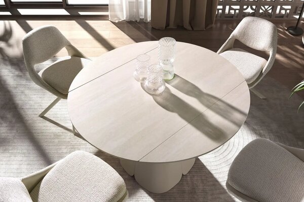 Angel Cerdá Béžový porcelánový rozkládací jídelní stůl No. 1195, 130 x 80/130 cm