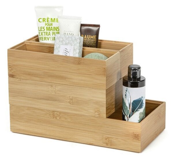 Organizér Compactor Bamboo Box, 22,5 x 15 x 6,5 cm, přírodní dřevo