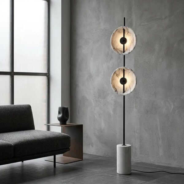 Bizzotto Černo-bílá stojací lampa Wellen 170 cm