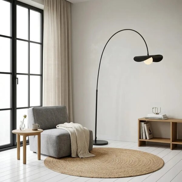 Bizzotto Černá stojací lampa Weert 226 cm