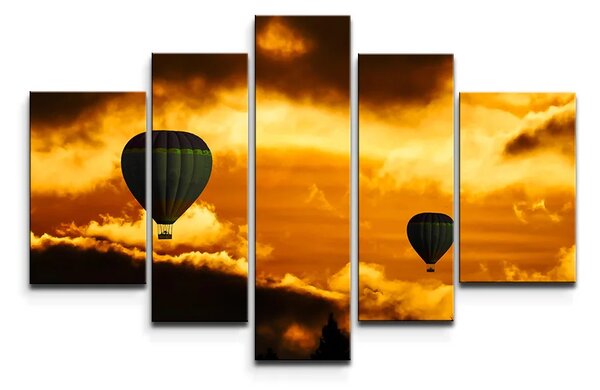 Sablio Obraz - 5-dílný Horkovzdušné balony - 125x90 cm