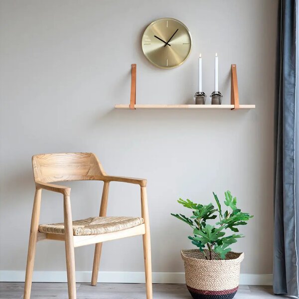 Nordic Living Zlaté kovové nástěnné hodiny Itan ø30 cm