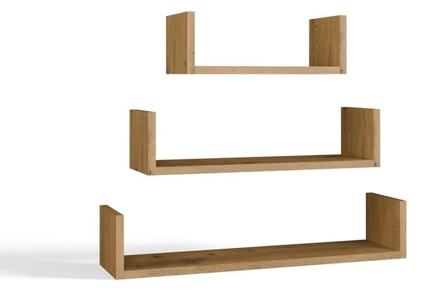 Set 3x závěsná polička TARMO - dub artisan