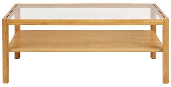 Nordic Living Skleněný dubový konferenční stolek Marina 110 x 60 cm