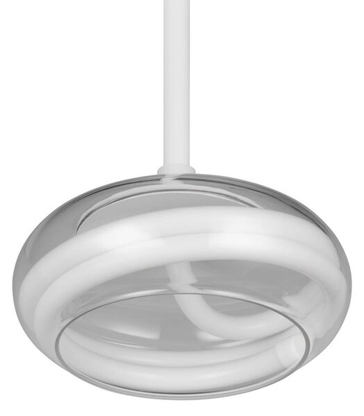 Trio Lighting Závěsné světlo Tarsia, matná bílá, Ø 21 cm, sklo, stmívatelný, Bílá / opál, Obývací pokoj / jídelna, Sklo, Moderní
