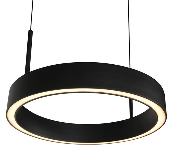 Steinhauer Závěsné světlo LED Mykty, černé, délka 95 cm, kov, 4 žárovky., stmívatelný, Černá, Obývací pokoj / jídelna, kov, Moderní