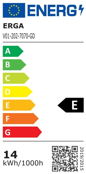 Erga Olivia, kulaté LED zrcadlo 70cm, zlatý kovový rám, 1610 lm, 6500K, ERG-V01-202-7070-GD