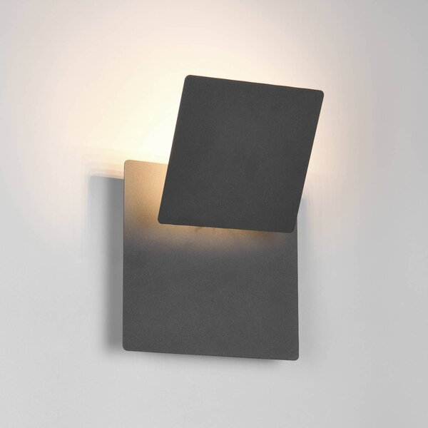 Trio Lighting LED nástěnné světlo Mio, matná černá, šířka 18 cm, kov, Černá, Obývací pokoj / jídelna, kov, Moderní
