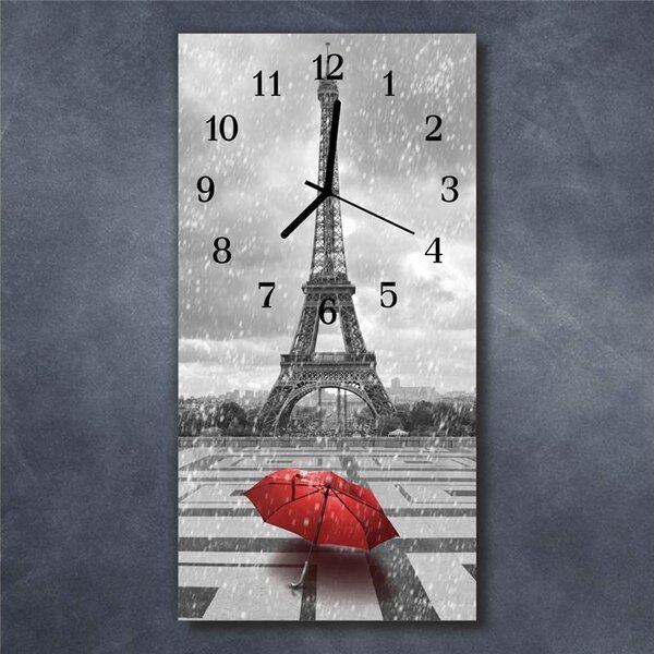 Nástěnné hodiny obrazové na skle - Deštník