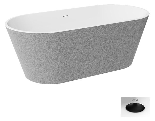 Besco Akrylátová volně stojící vana Deeva Glam S 150x75 (160x75, 170x80, 180x80) Rozměry (cm): 150x75, Typ a barva výpustě: Click-Clack se šterbinovým přepadem, bílá