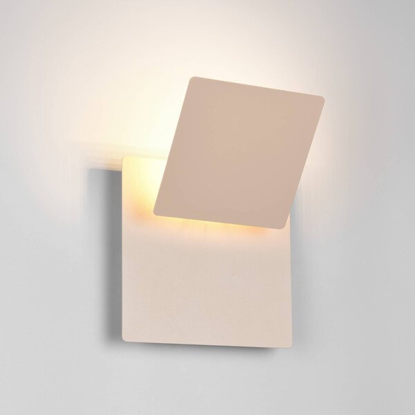 Trio Lighting LED nástěnné světlo Mio, béžové, šířka 18 cm, kov, Krémová / jantar, Obývací pokoj / jídelna, kov, Moderní