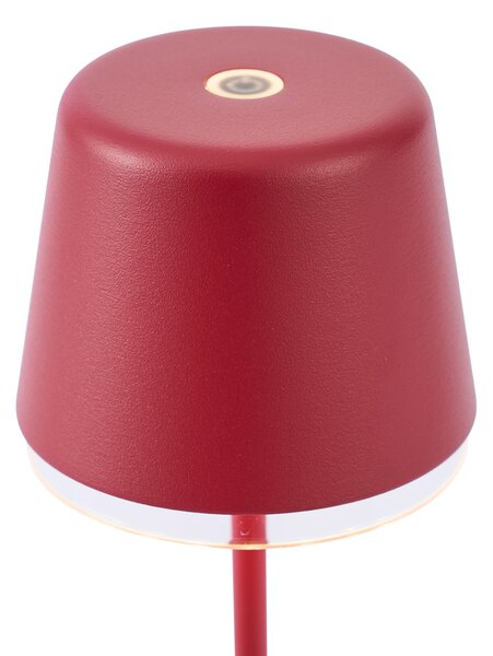 Stolní lampa červená vč. LED IP65 dobíjecí s nabíjecí stanicí - Treble