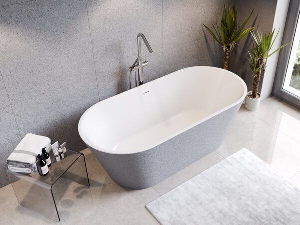 Besco Akrylátová volně stojící vana Deeva Glam S 150x75 (160x75, 170x80, 180x80) Rozměry (cm): 150x75, Typ a barva výpustě: Click-Clack se šterbinovým přepadem, bílá