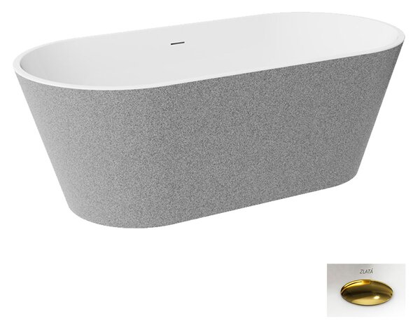 Besco Akrylátová volně stojící vana Deeva Glam S 150x75 (160x75, 170x80, 180x80) Rozměry (cm): 150x75, Typ a barva výpustě: Click-Clack se šterbinovým přepadem, bílá