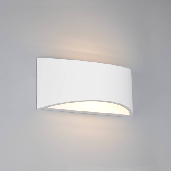 Trio Lighting Nástěnné světlo Wacadia, bílé, šířka 30 cm, sádra, Bílá / opál, Obývací pokoj / jídelna, Sádra / hlína, Moderní, Nástěnné svítidlo