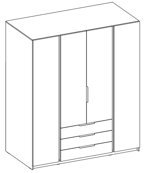 Šatní skříň KAJA 4F 3S | 200 cm | bez zrcadla | VYSOKÁ | evoke