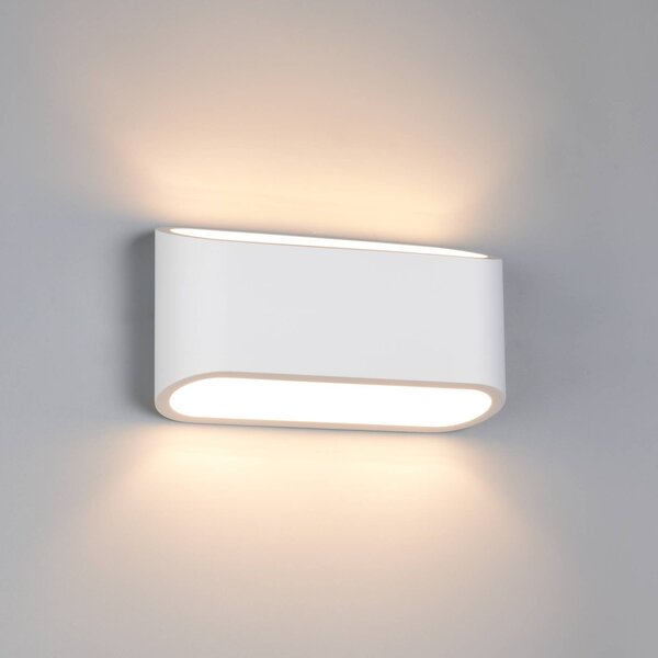 Trio Lighting Nástěnné světlo Sepanta, bílé, šířka 23 cm, sádra, 2 žárovky., Bílá / opál, Obývací pokoj / jídelna, Sádra / hlína, Moderní, Nástěnné svítidlo