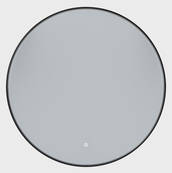 Erga Emma, ​​kulaté LED zrcadlo 90cm, černý kovový rám, 2070 lm, 6500K, zadní osvětlení, ERG-V01-201-9090-BK
