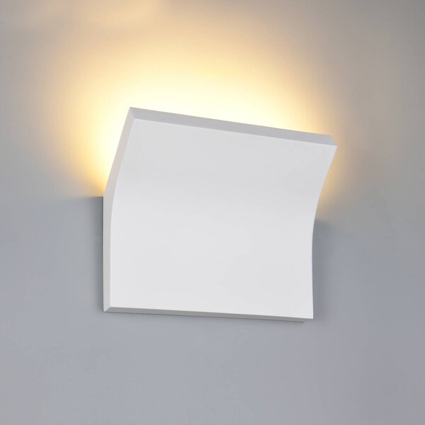 Trio Lighting Nástěnné světlo Vanjura, bílé, šířka 24 cm, sádra, Bílá / opál, Obývací pokoj / jídelna, Sádra / hlína, Moderní, Nástěnné svítidlo