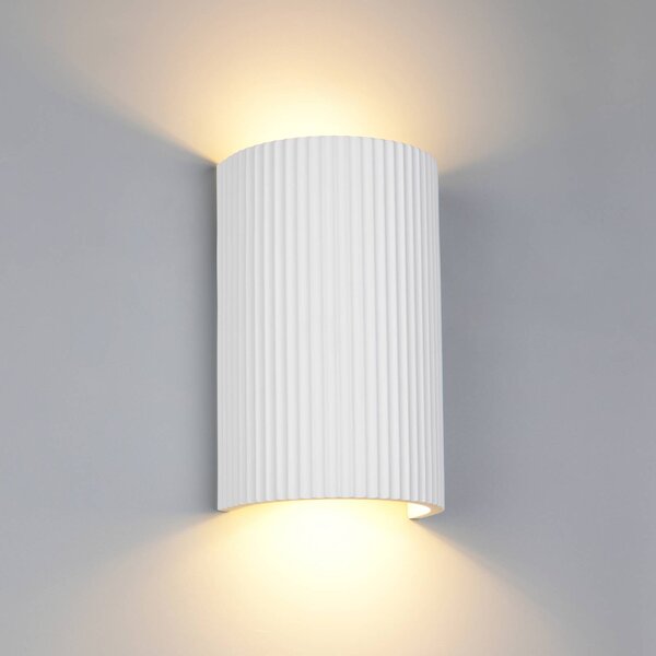Trio Lighting Nástěnné světlo Raposa, bílé, výška 22 cm, sádra, 2 svítidla., Bílá / opál, Obývací pokoj / jídelna, Sádra / hlína, Moderní, Nástěnné svítidlo