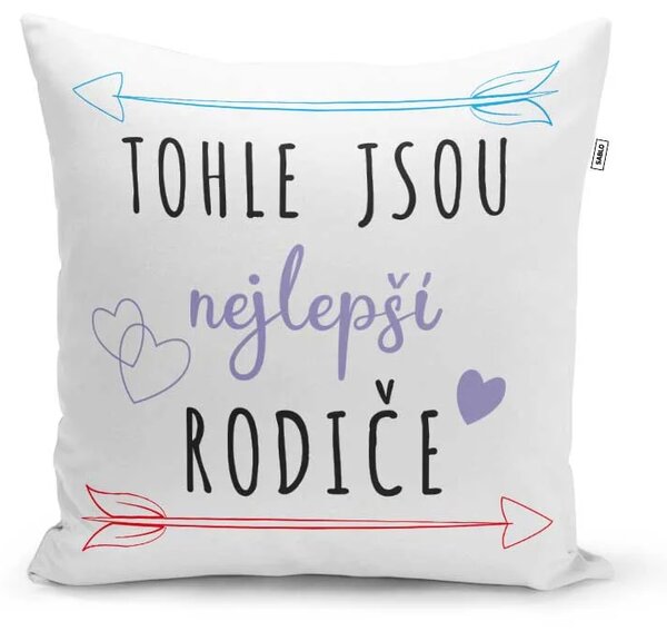 Sablio Polštář Tohle jsou nejlepší rodiče: 40x40 cm
