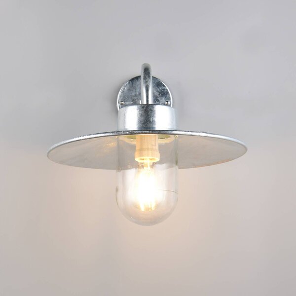Trio Lighting Venkovní nástěnné svítidlo Tana, zinková barva, výčnělek 41 cm, kov, IP44, stmívatelný, Hliník / šedá / zinek, kov