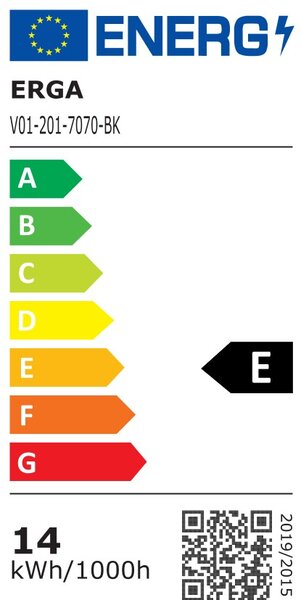 Erga Emma, ​​kulaté LED zrcadlo 70cm, černý kovový rám, 1610 lm, 6500K, zadní osvětlení, ERG-V01-201-7070-BK