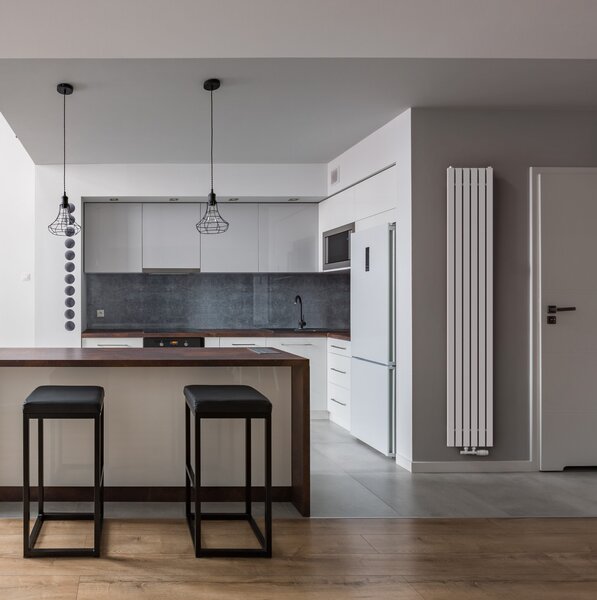 Regnis LUXAR, topné těleso 290x1600mm se středovým připojením 50mm, 643W, bílá matná (RAL 9003), LUXAR160/29/D50/WHITE