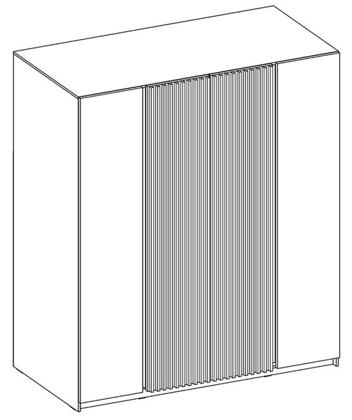 Šatní skříň KAJA 2F 2LAM | 200 cm | bez zrcadla | VYSOKÁ | černá + lamely
