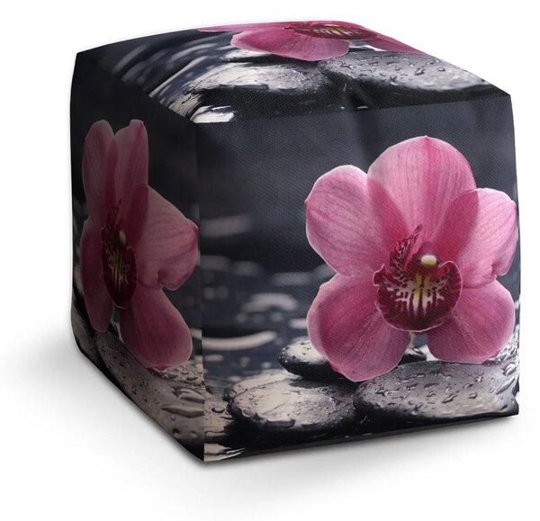 Sablio Taburet Cube Orchidej - 40x40x40 cm