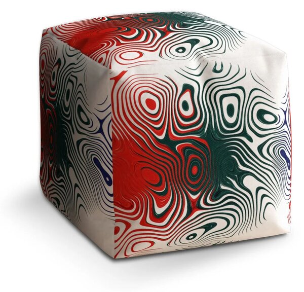 Sablio Taburet Cube Dvoubarevná abstrakce - 40x40x40 cm