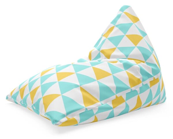 Sablio Sedací vak Triangl Dvoubarevné trojúhelníky: 120 x 100 x 100 cm