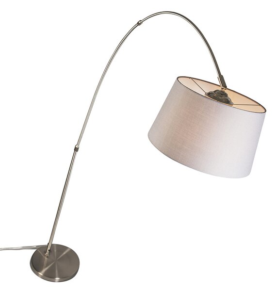 Chytrá oblouková lampa ocelový stínidlo šedá vč. WiFi A60 - Arc Basic