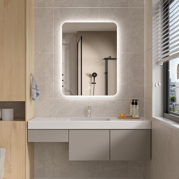 Erga Evelyn, LED zrcadlo 60x80cm, 2185 lm, 6500K, zadní osvětlení, ERG-V01-119-6080-00