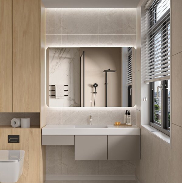 Erga Evelyn, LED zrcadlo 120x80cm, 3105 lm, 6500K, zadní osvětlení, ERG-V01-119-1280-00