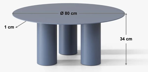 Micadoni Zelený kovový konferenční stolek Archie 80 cm