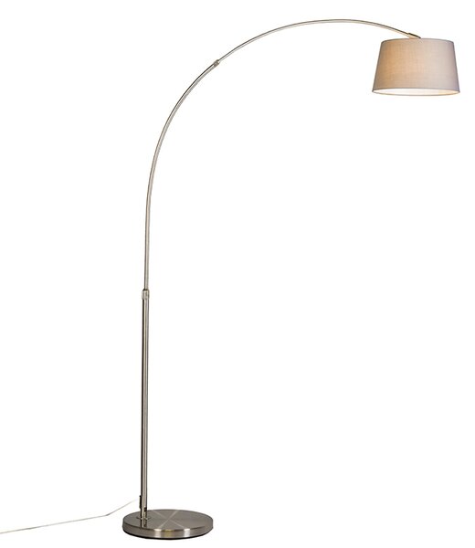 Chytrá oblouková lampa ocelový stínidlo šedá vč. WiFi A60 - Arc Basic